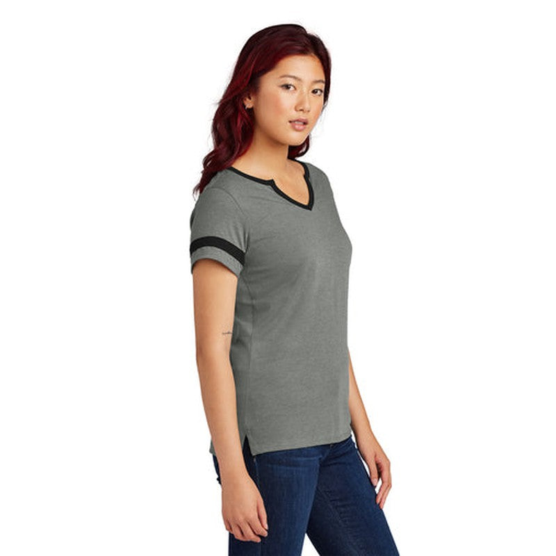 CAPELLA Sport-Tek® Ladies Halftime Notch Neck Tee - Vintage Heather/Black