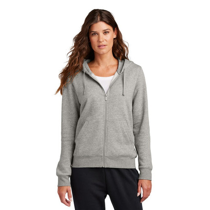 CAPELLA Nike Women's Club Fleece Sleeve Swoosh Full-Zip Hoodie - Dark Grey Heather