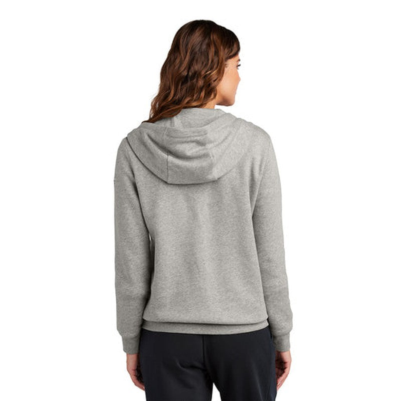 CAPELLA Nike Women's Club Fleece Sleeve Swoosh Full-Zip Hoodie - Dark Grey Heather