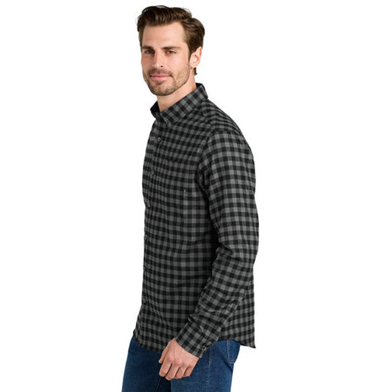 CAPELLA - Eddie Bauer® Long Sleeve Favorite Flannel Plaid Shirt - Deep Plaid Mini Buffalo