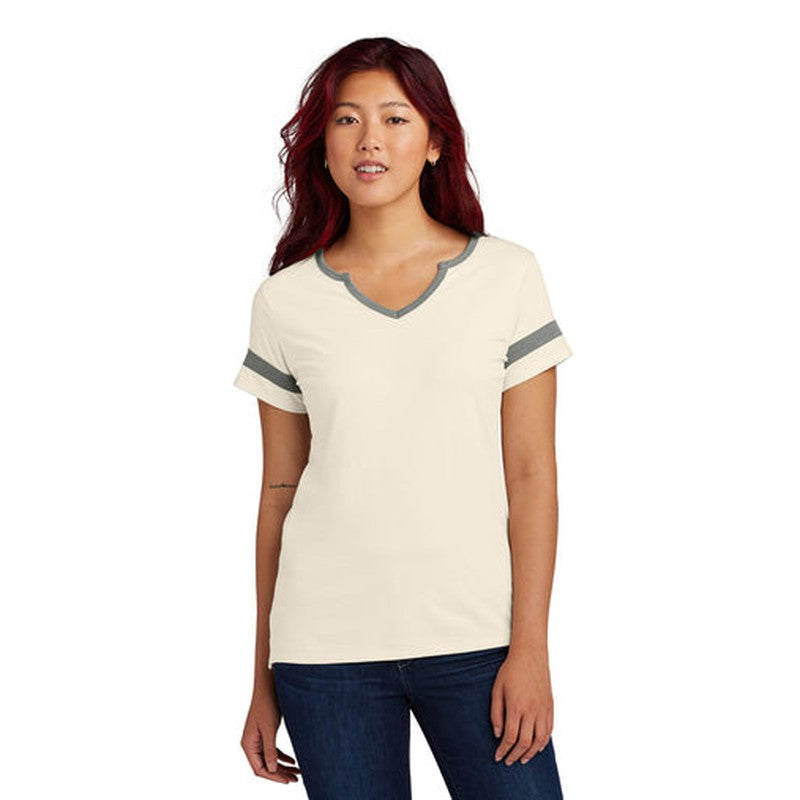 CAPELLA Sport-Tek® Ladies Halftime Notch Neck Tee - Ecru/Vintage Heather