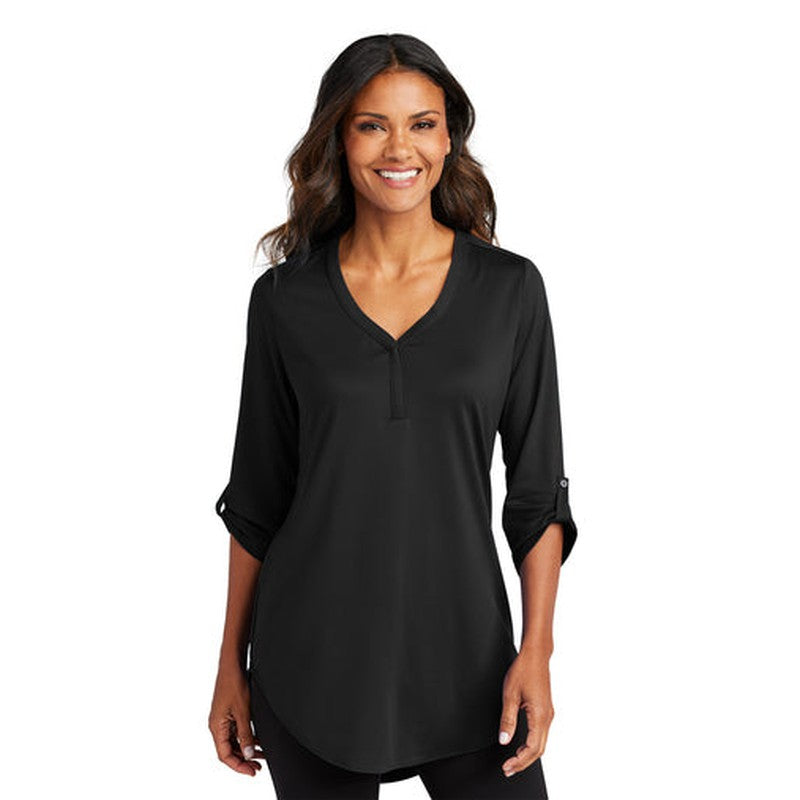CAPELLA Port Authority® Ladies City Stretch 3/4-Sleeve Tunic - Black