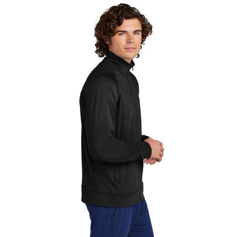 CAPELLA Sport-Tek® Sport-Wick® Stretch Full-Zip Cadet Jacket - Black