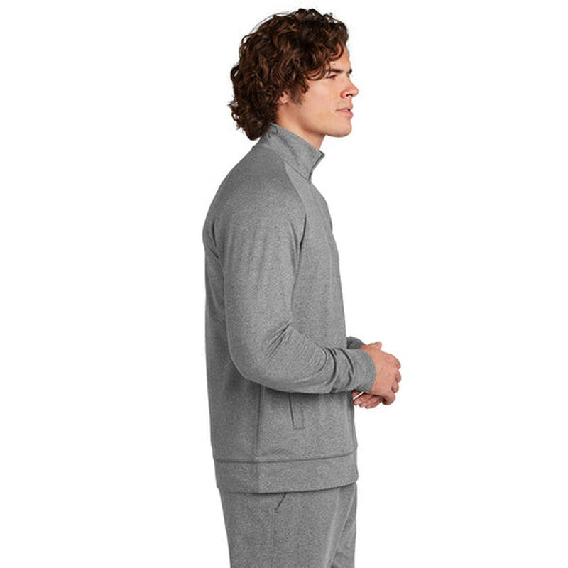 CAPELLA Sport-Tek® Sport-Wick® Stretch Full-Zip Cadet Jacket - Charcoal Grey Heather