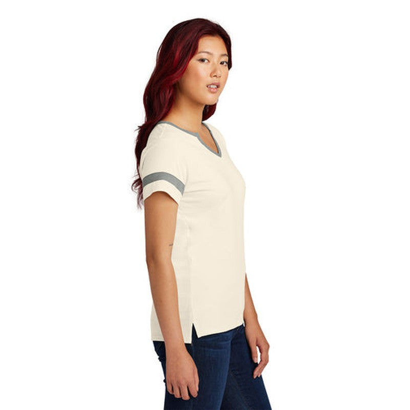CAPELLA Sport-Tek® Ladies Halftime Notch Neck Tee - Ecru/Vintage Heather