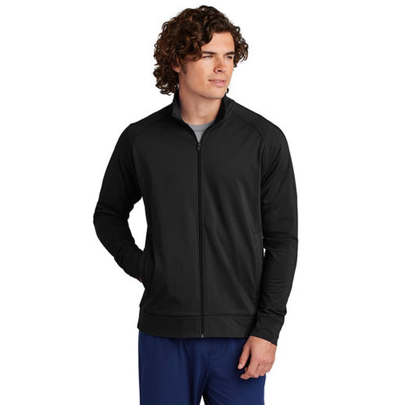 CAPELLA Sport-Tek® Sport-Wick® Stretch Full-Zip Cadet Jacket - Black