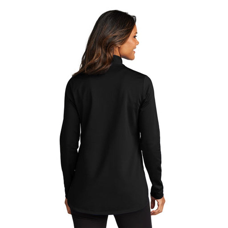 CAPELLA Port Authority® Ladies C-FREE® Double Knit 1/4-Zip - Deep Black