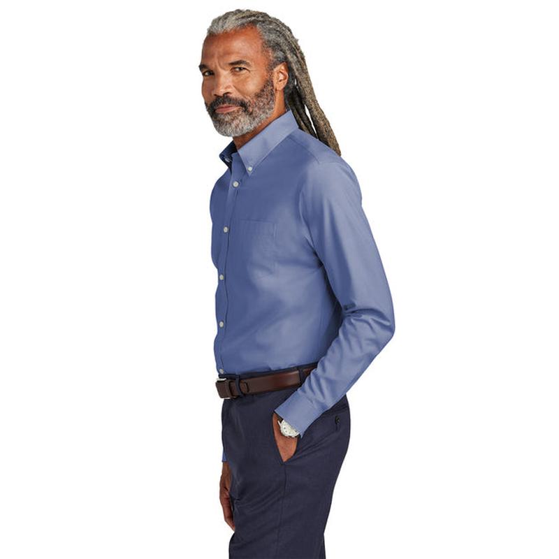 NEW Capella Brooks Brothers® Tall Wrinkle-Free Stretch Pinpoint Shirt - Cobalt Blue