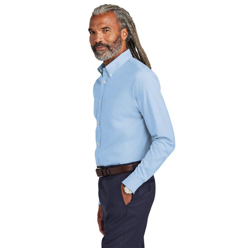 NEW Capella Brooks Brothers® Tall Wrinkle-Free Stretch Pinpoint Shirt - Newport Blue