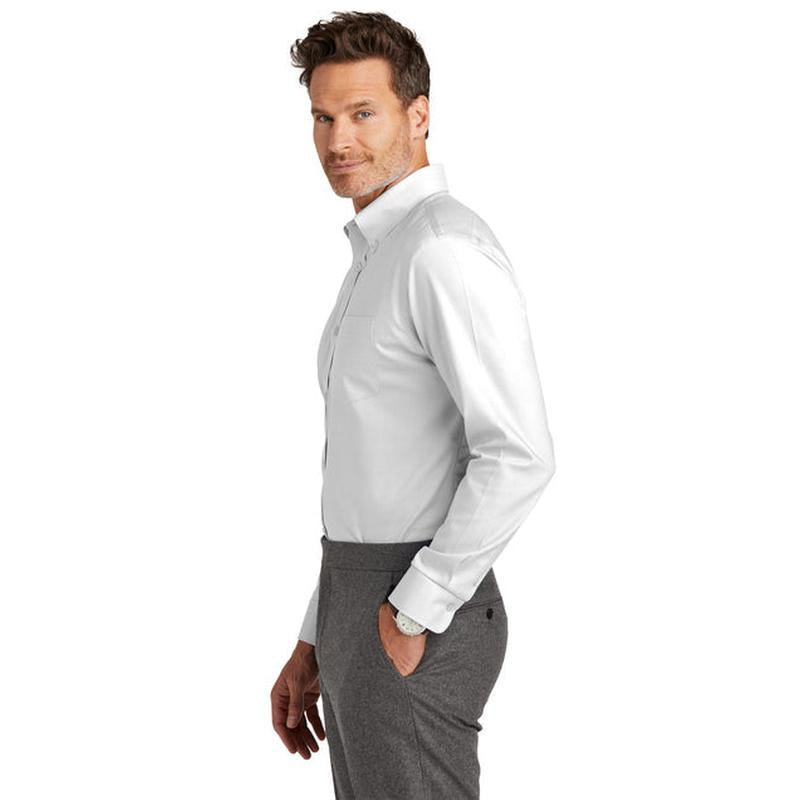 NEW Capella Brooks Brothers® Tall Wrinkle-Free Stretch Nailhead Shirt - White