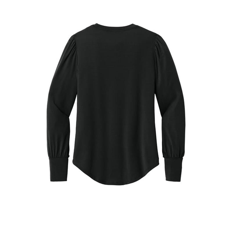 NEW CAPELLA Mercer+Mettle® Women’s Stretch Jersey Long Sleeve Blouson Top - Deep Black