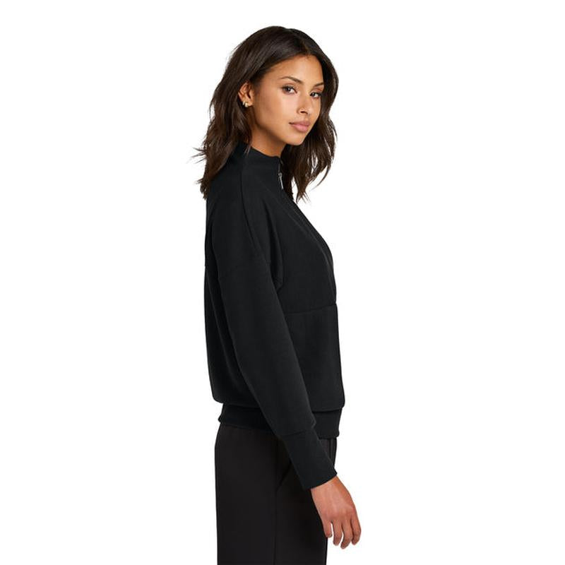 NEW CAPELLA - Mercer+Mettle® Women’s Linear Texture 1/4-Zip - Deep Black