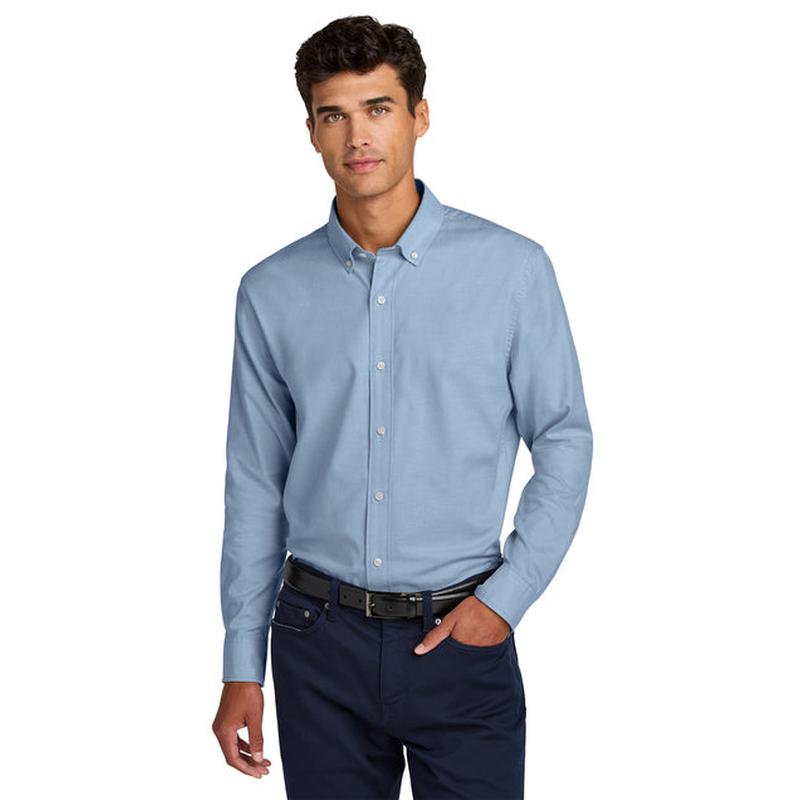 NEW Capella Mercer+Mettle® Long Sleeve Modern Oxford Shirt - Cobalt