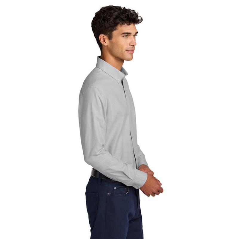 NEW Capella Mercer+Mettle® Long Sleeve Modern Oxford Shirt - Gusty Grey