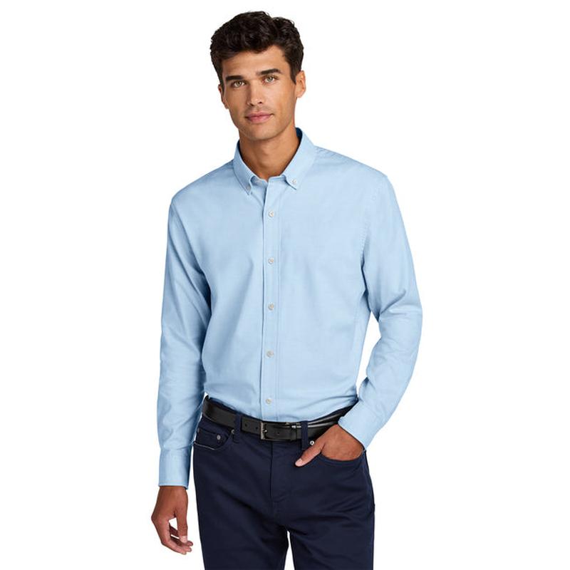 NEW Capella Mercer+Mettle® Long Sleeve Modern Oxford Shirt - Light Blue