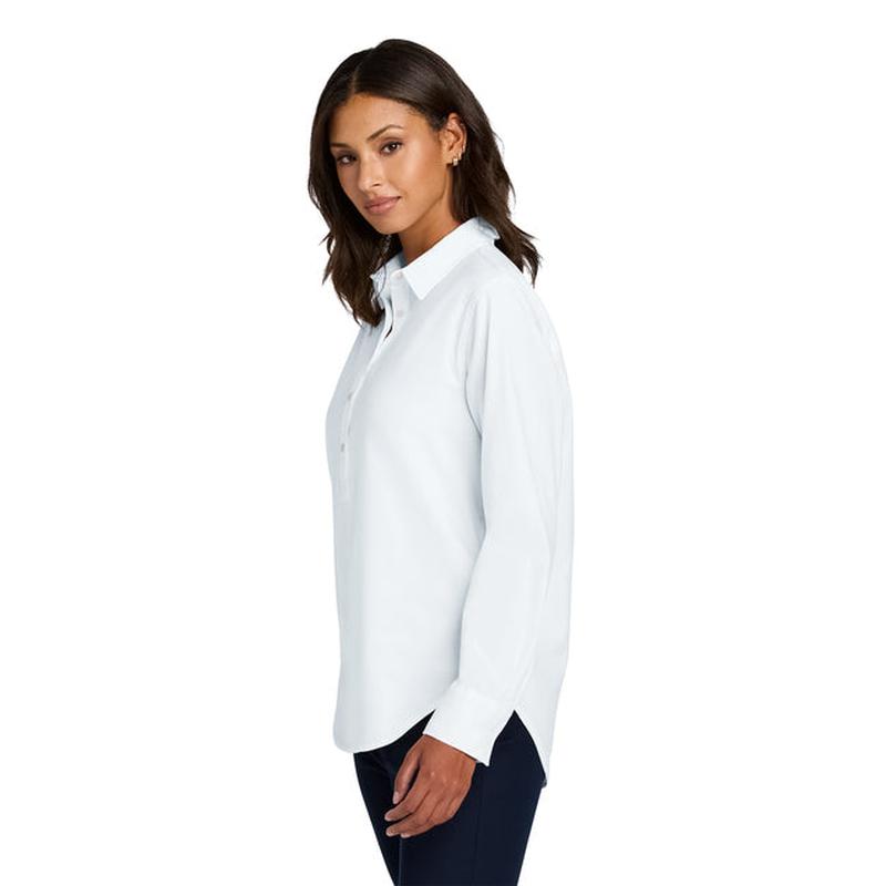 NEW Capella Mercer+Mettle® Women’s Long Sleeve Modern Oxford Shirt - White