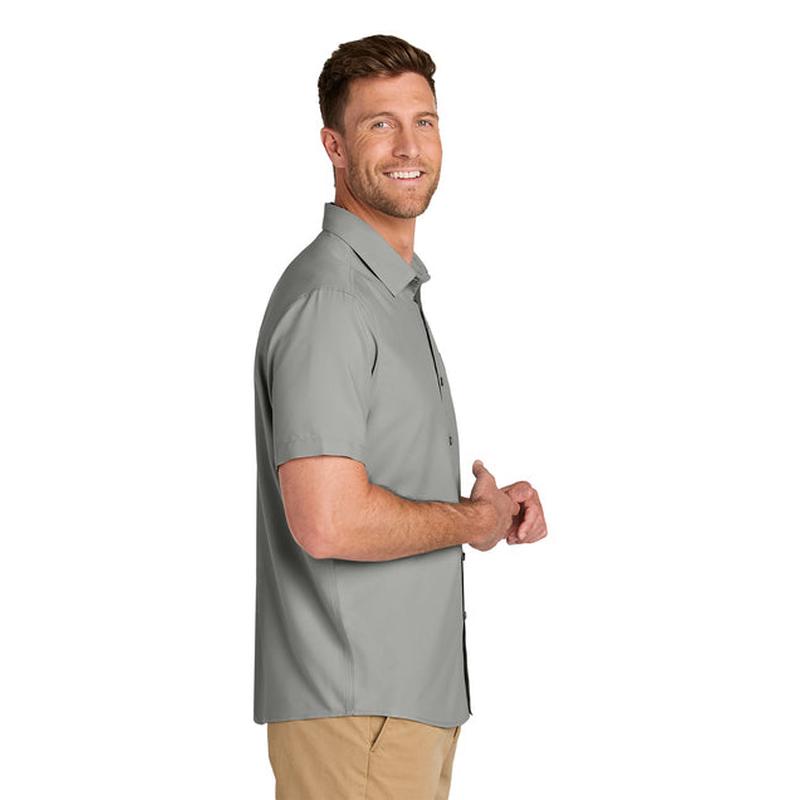 NEW Capella Port Authority® Short Sleeve UV Dockside Shirt - Gusty Grey