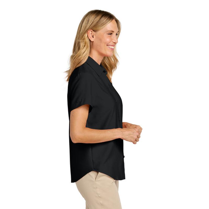 NEW Capella Port Authority® Women’s Short Sleeve UV Dockside Shirt - Deep Black