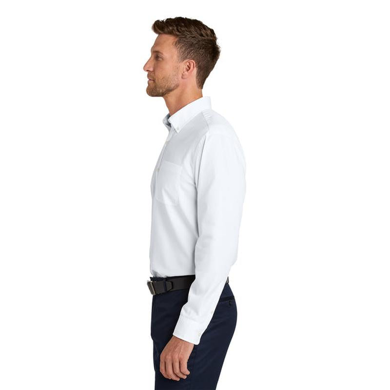 NEW CAPELLA Port Authority® Long Sleeve Nailhead Easy Care Shirt - White