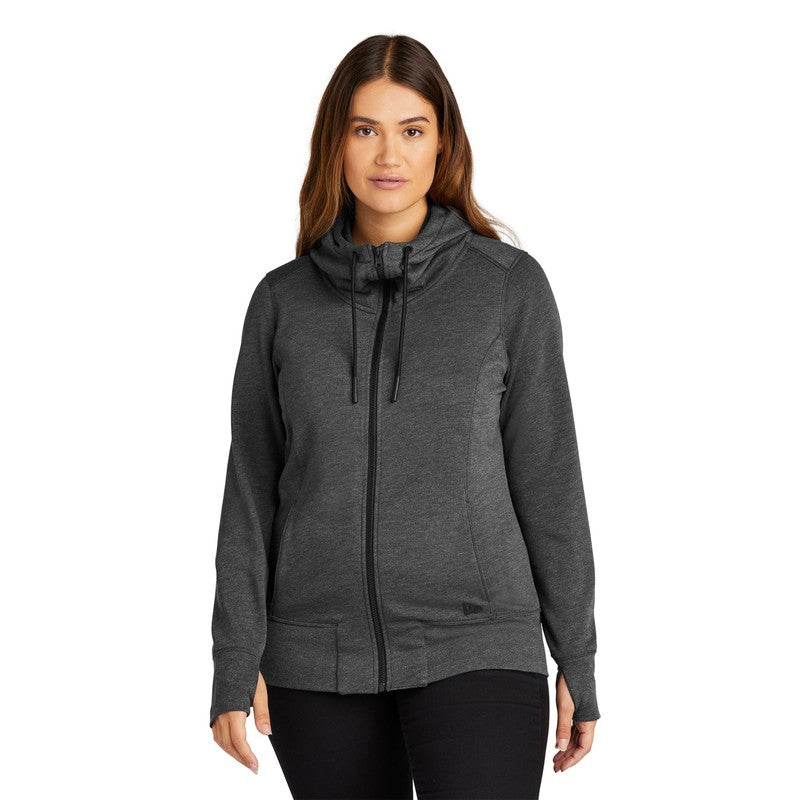 CAPELLA New Era® Ladies Tri-Blend Fleece Full-Zip Hoodie - Black Heather
