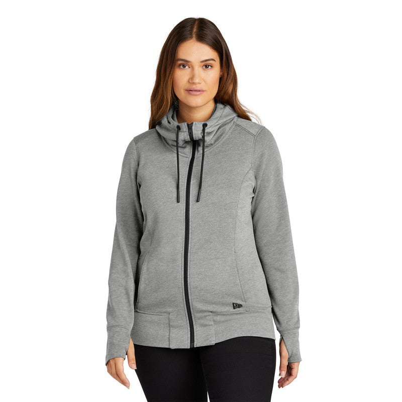 CAPELLA New Era® Ladies Tri-Blend Fleece Full-Zip Hoodie - Shadow Grey Heather