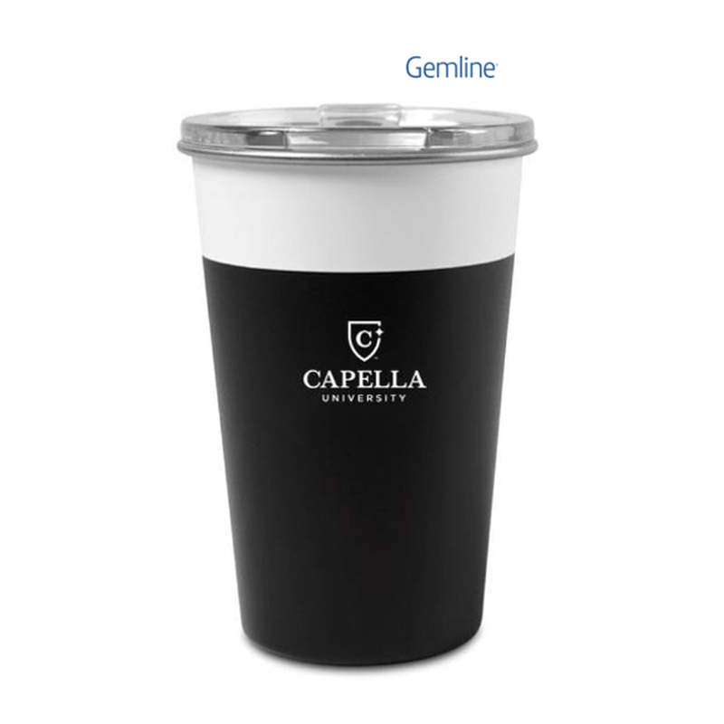 CAPELLA GEMLINE Arlo Stainless Steel Tumbler - 14 Oz. - White-Black