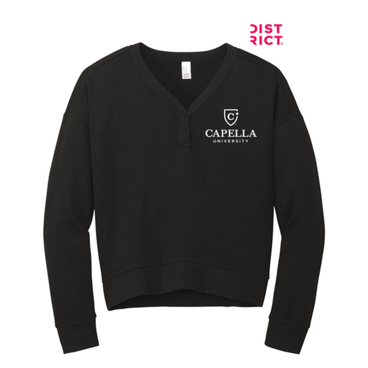 NEW CAPELLA District® Women’s Perfect Tri® Fleece V-Neck Sweatshirt - Black