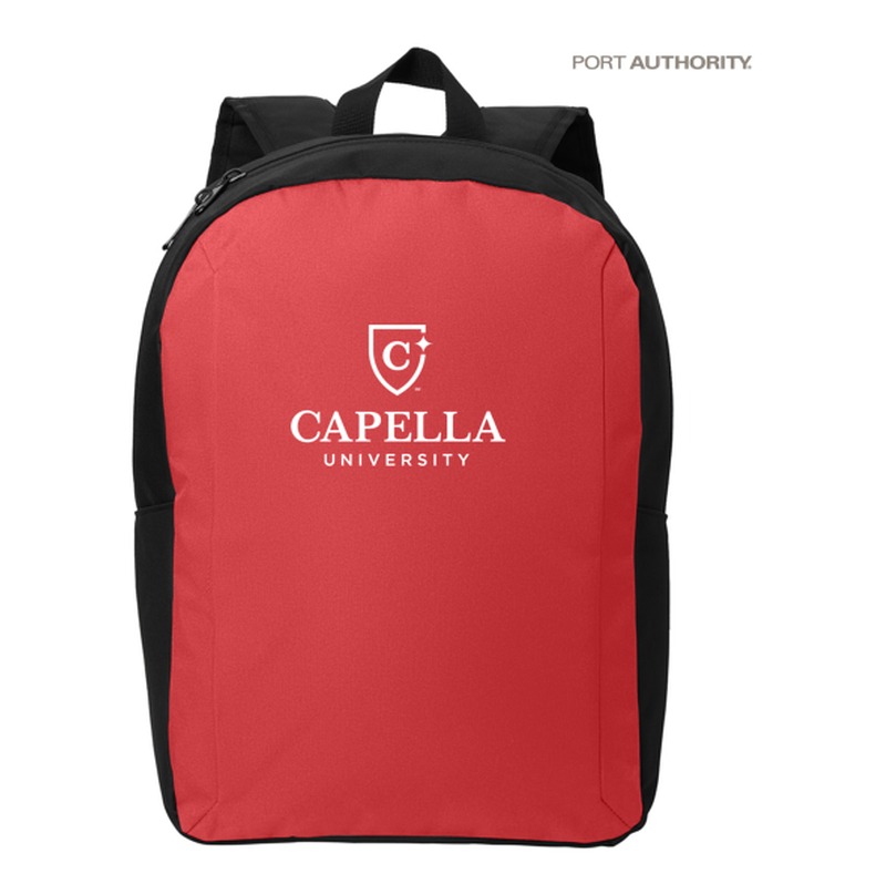CAPELLA Port Authority® Modern Backpack - Rich Red/ Black