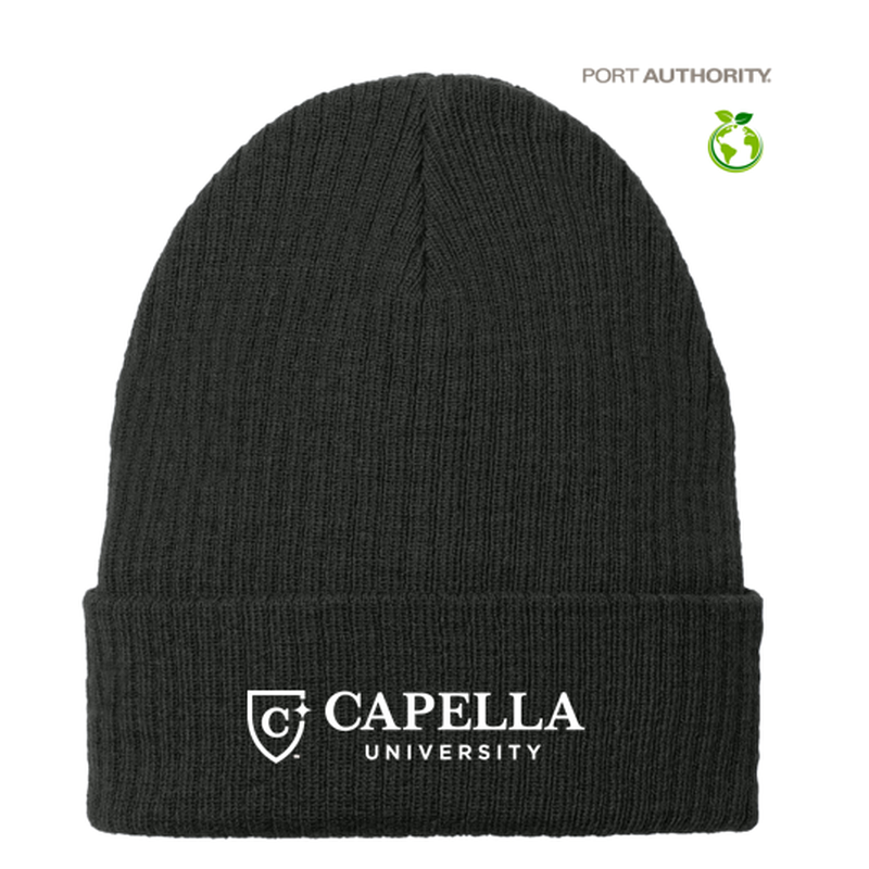 CAPELLA Port Authority® C-FREE® Recycled Beanie - Deep Black