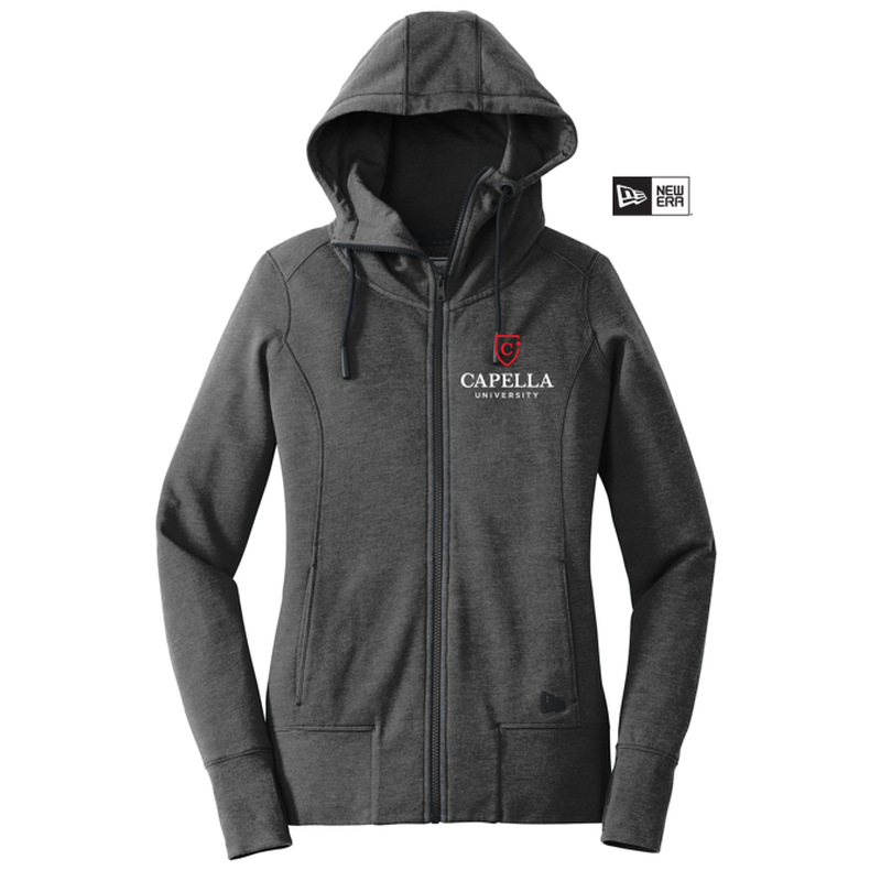 CAPELLA New Era® Ladies Tri-Blend Fleece Full-Zip Hoodie - Black Heather