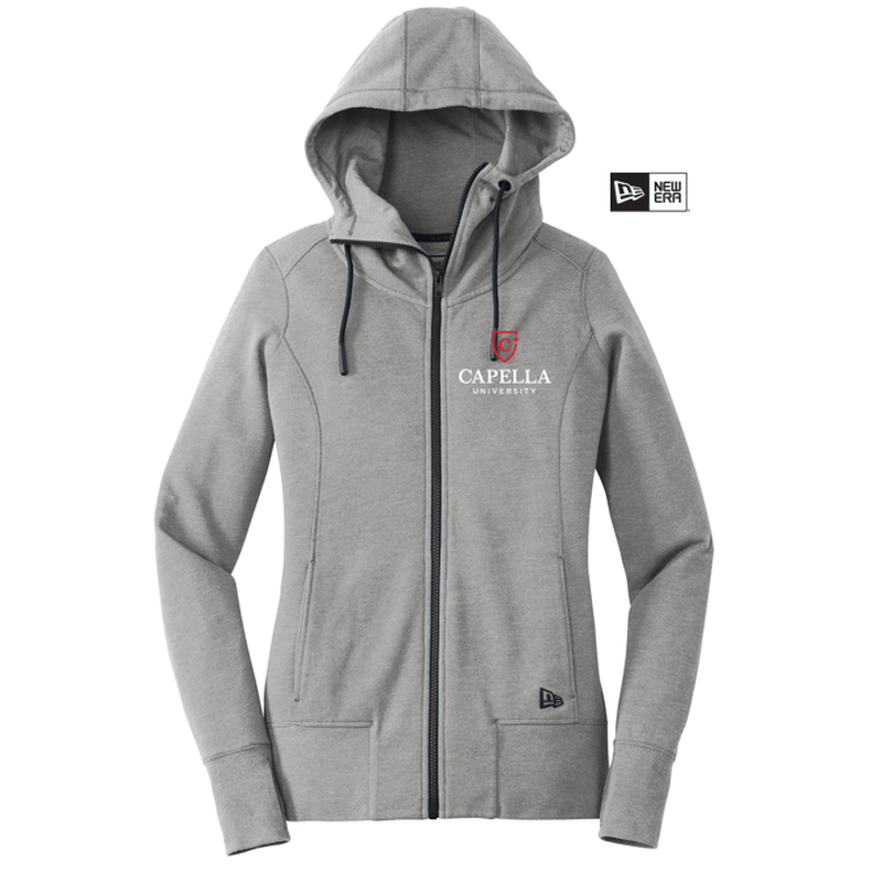 CAPELLA New Era® Ladies Tri-Blend Fleece Full-Zip Hoodie - Shadow Grey Heather