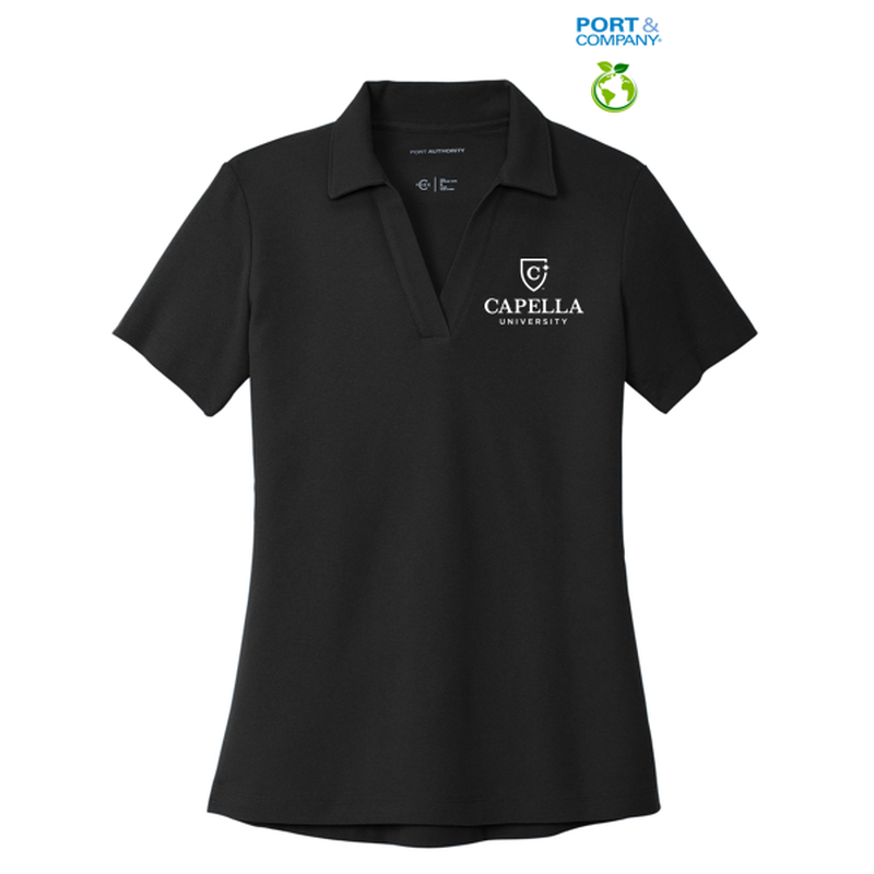 CAPELLA Port Authority® Ladies C-FREE ™ Cotton Blend Pique Polo - Black