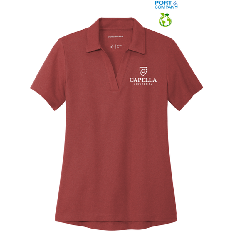 CAPELLA Port Authority® Ladies C-FREE ™ Cotton Blend Pique Polo - Garnet