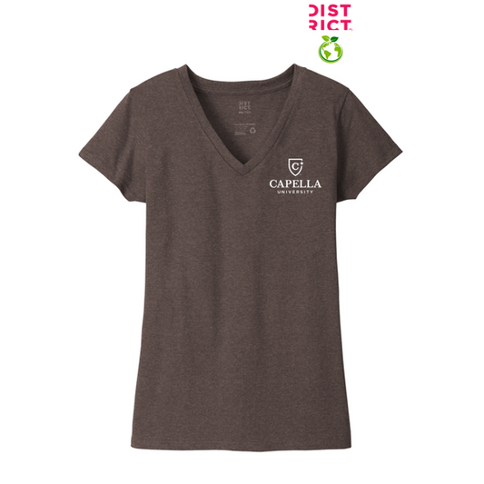 NEW CAPELLA District ® Women’s Re-Tee ™ V-Neck - Deep Brown Heather