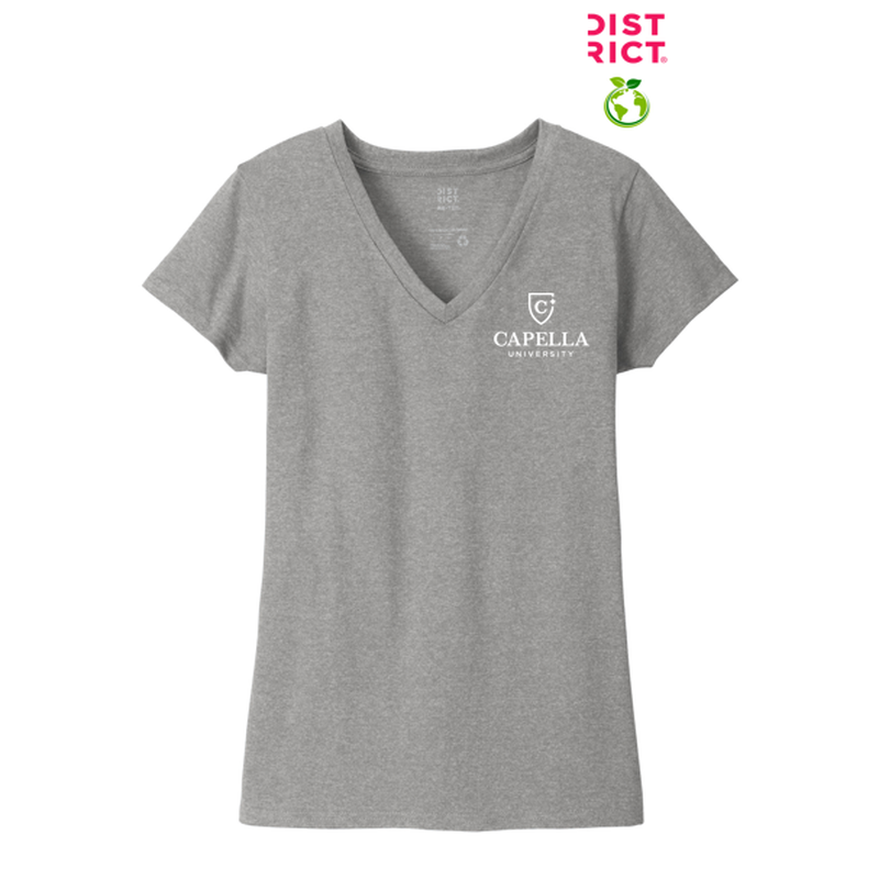 CAPELLA District ® Women’s Re-Tee ™ V-Neck - Light Heather Grey