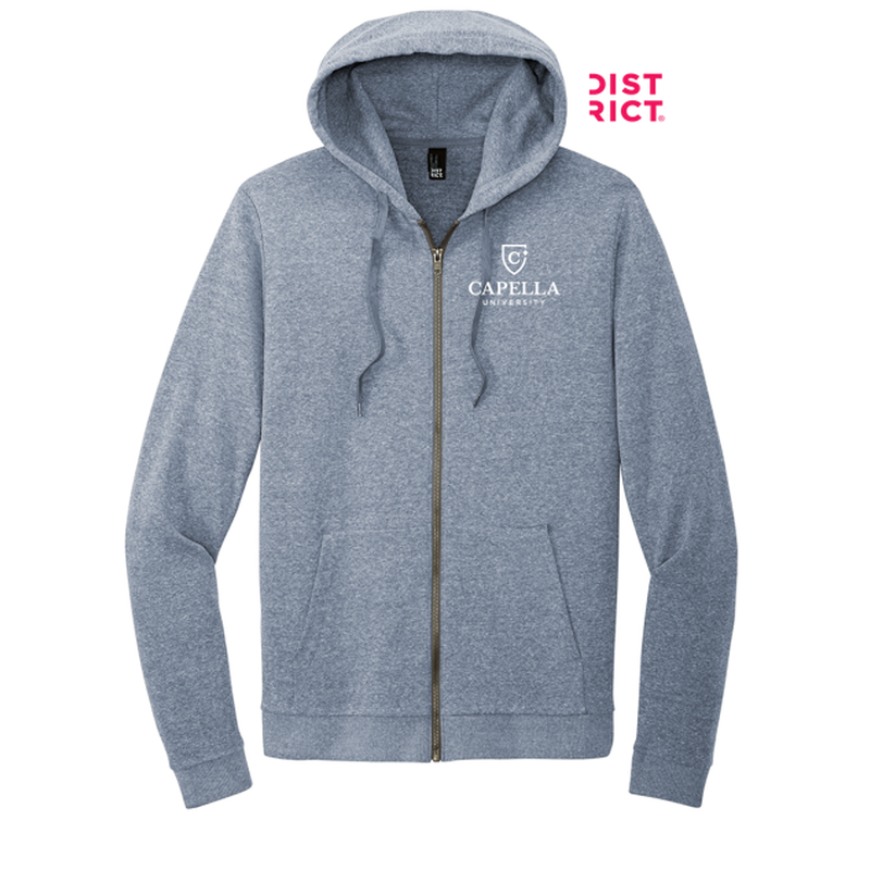 CAPELLA District® Perfect Tri® Fleece Full-Zip Hoodie - Navy Frost