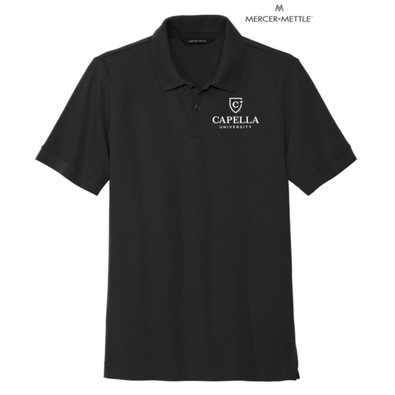 CAPELLA Mercer+Mettle™ Stretch Heavyweight Pique Polo - Deep Black