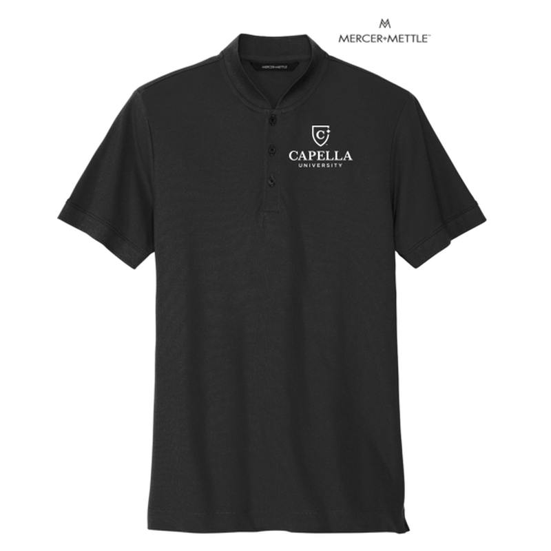 CAPELLA Mercer+Mettle™ Stretch Pique Henley - Deep Black