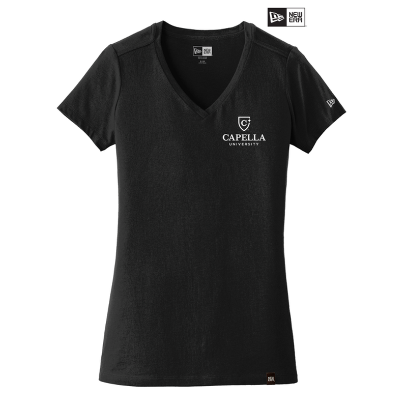 CAPELLA New Era® Ladies Heritage Blend V-Neck Tee - Black