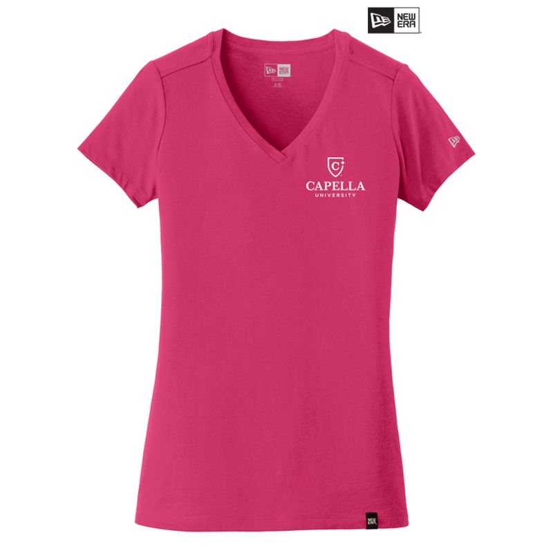 CAPELLA New Era® Ladies Heritage Blend V-Neck Tee - Deep Pink