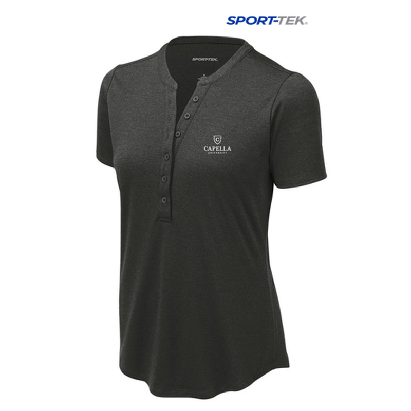 CAPELLA Sport-Tek ® Ladies Endeavor Henley - Black Heather
