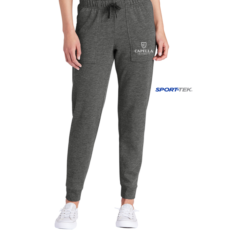 CAPELLA Sport-Tek ® Ladies PosiCharge ® Tri-Blend Wicking Fleece Jogger - Dark Grey Heather