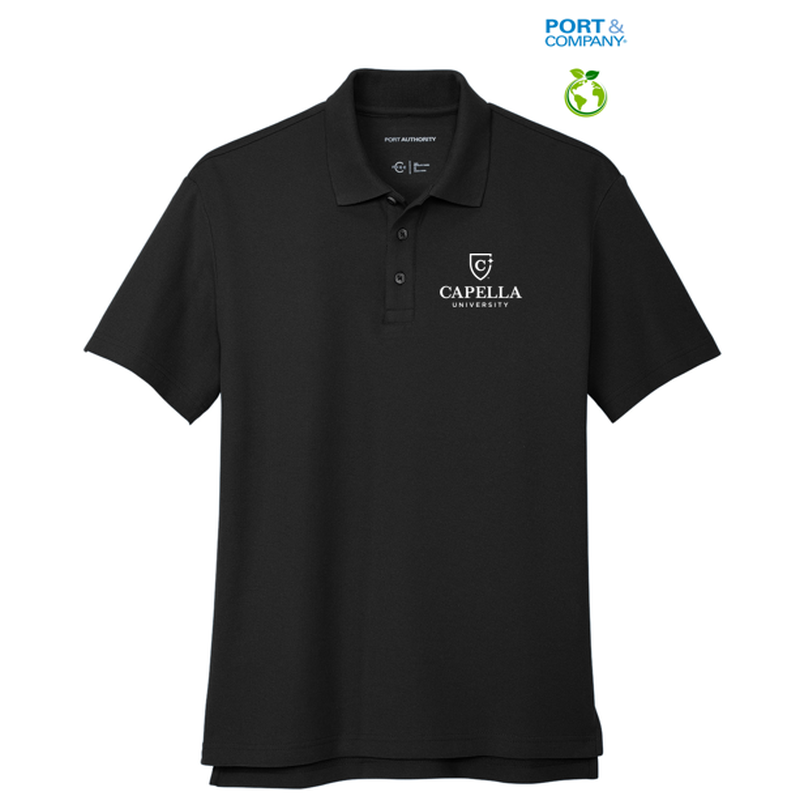 CAPELLA Port Authority® C-FREE ™ Cotton Blend Pique Polo - Black