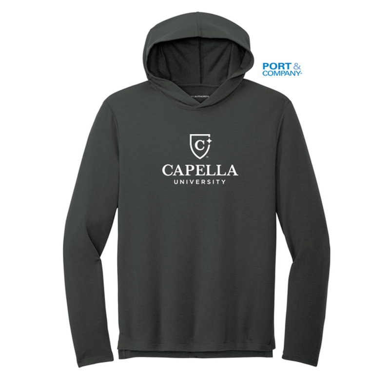 CAPELLA Port Authority® Microterry Pullover Hoodie - Charcoal