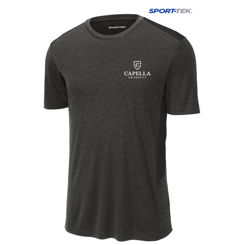 CAPELLA Sport-Tek ® Endeavor Tee - Black Heather/ Black