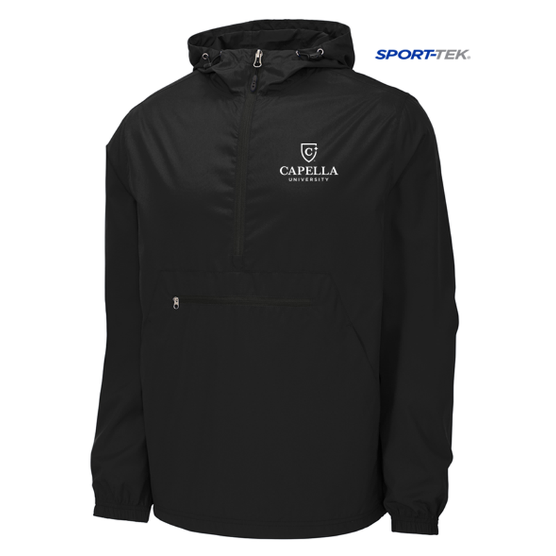 CAPELLA Sport-Tek ® Packable Anorak-BLACK
