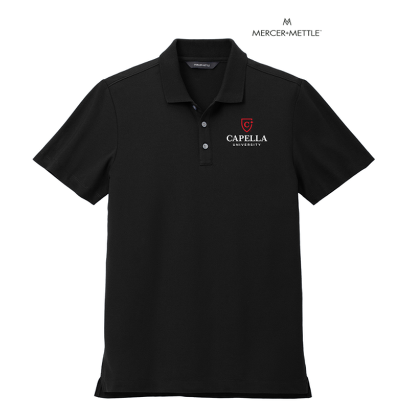 CAPELLA Mercer+Mettle™ Stretch Pique Polo - Deep Black