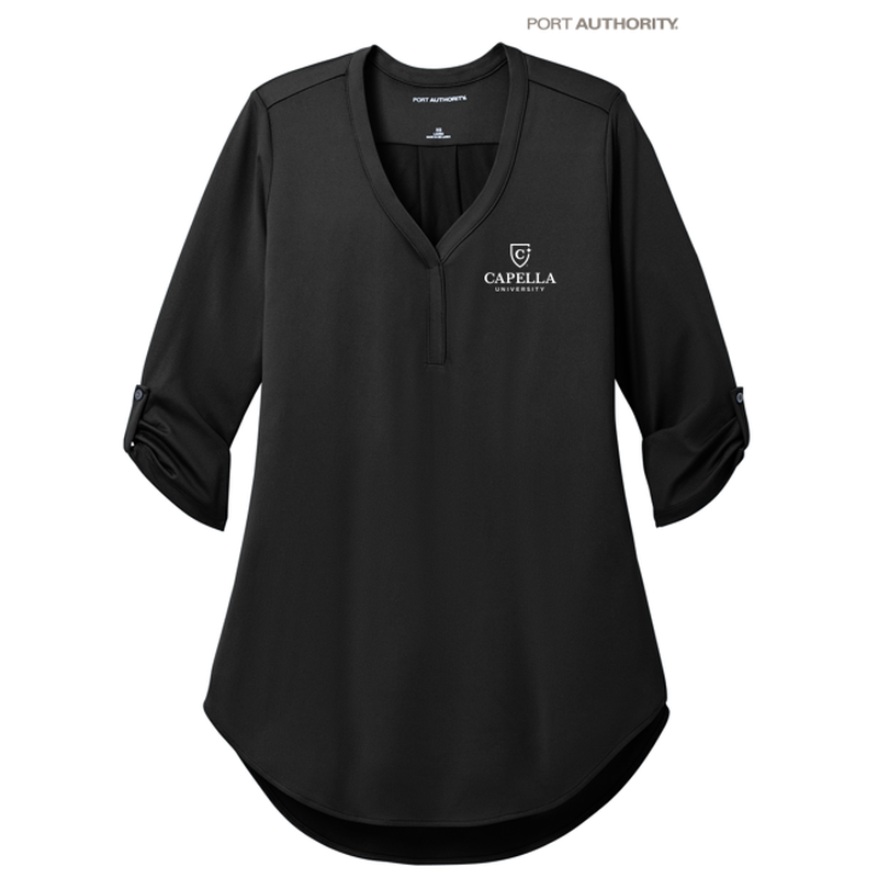CAPELLA Port Authority® Ladies City Stretch 3/4-Sleeve Tunic - Black