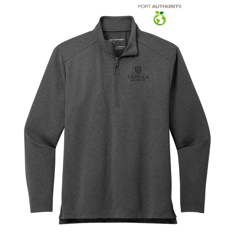 CAPELLA Port Authority® C-FREE® Double Knit 1/4-Zip - Grey Steel Heather
