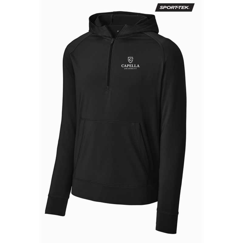 CAPELLA Sport-Tek® Sport-Wick® Stretch 1/2-Zip Hoodie - Black